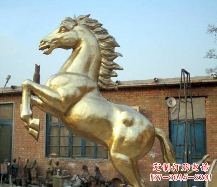 湖北铜雕室商场招财动物马雕塑