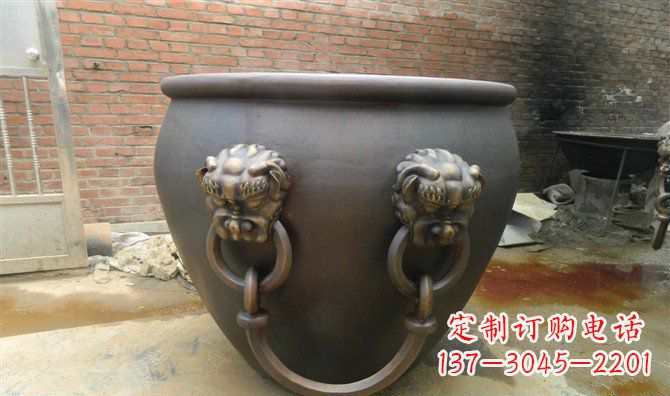 湖北铜雕水缸寺庙景观雕塑_2