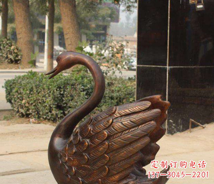 湖北铜雕水景天鹅动物雕塑