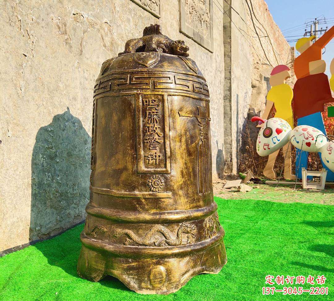 湖北铜雕寺庙警钟雕塑摆件