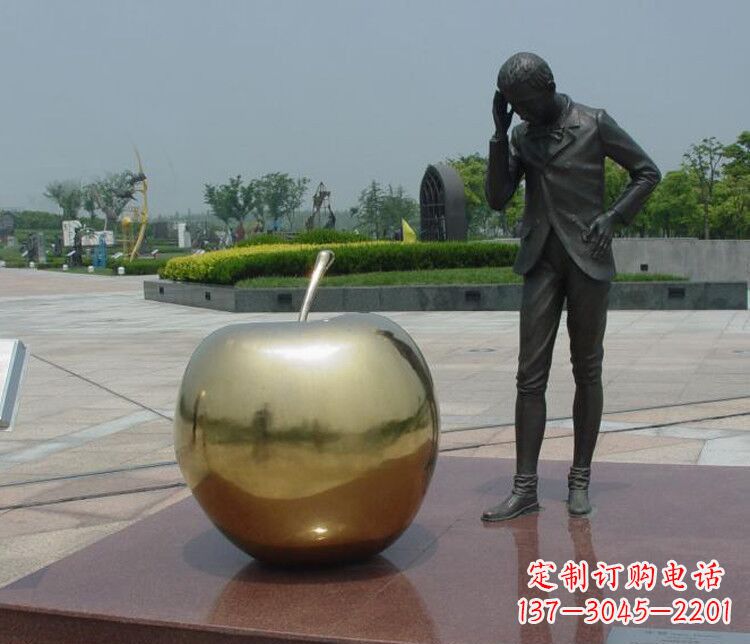 湖北铜雕西方人物和苹果