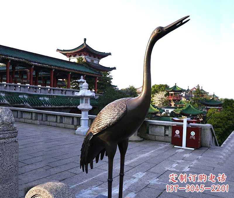湖北铜雕仙鹤雕塑