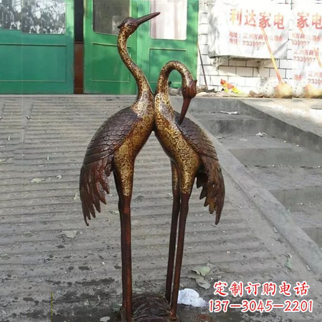 湖北铜雕仙鹤夫妻