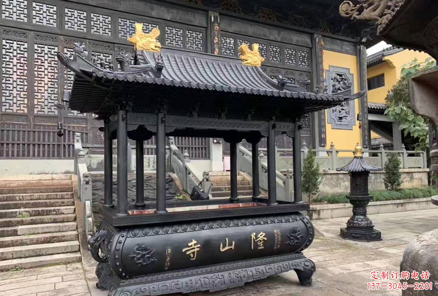 湖北铜雕香炉寺庙景观户外摆件