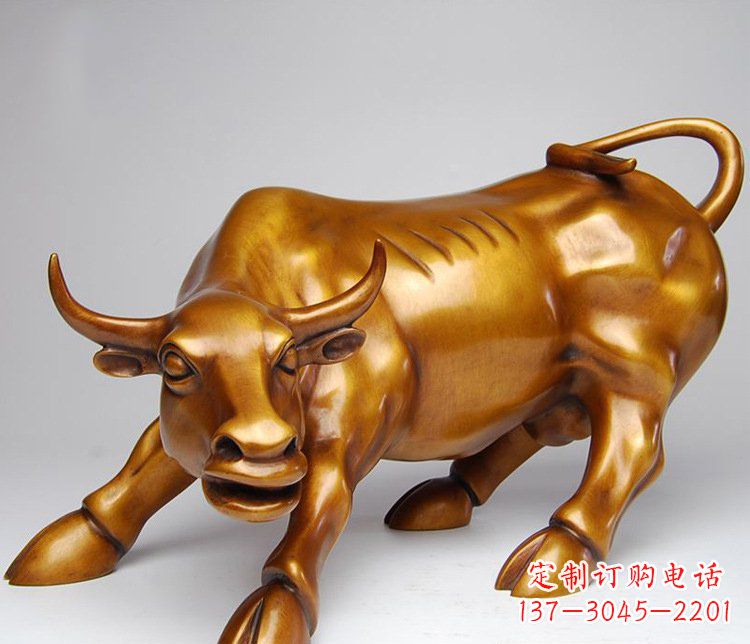 湖北铜雕小区动物牛摆件 (2)