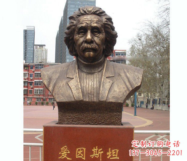 湖北铜雕校园爱因斯坦胸像雕塑摆件