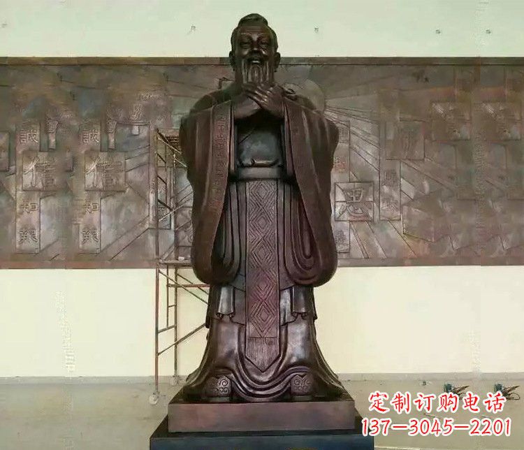 湖北铜雕校园孔子文化雕塑摆件 (2)