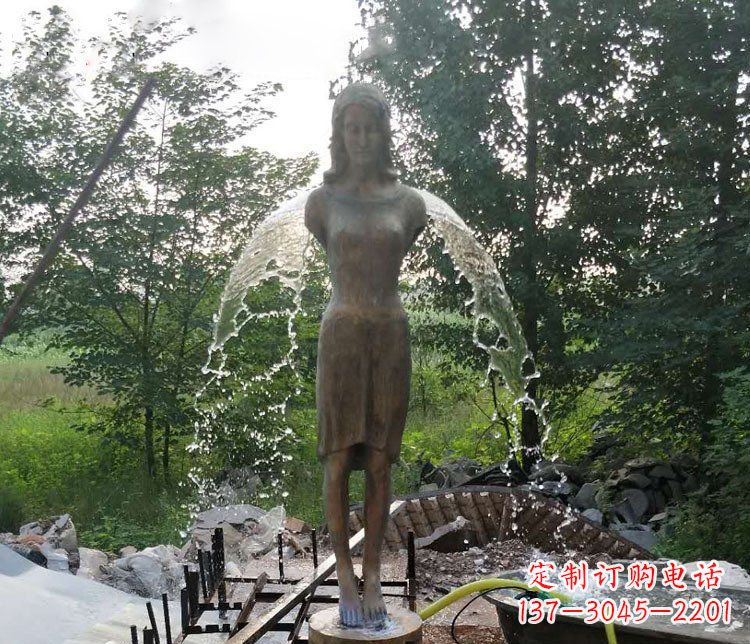 湖北铜雕园林天使雕塑摆件