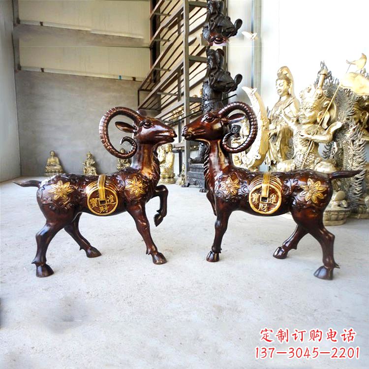 湖北铜雕招财山羊