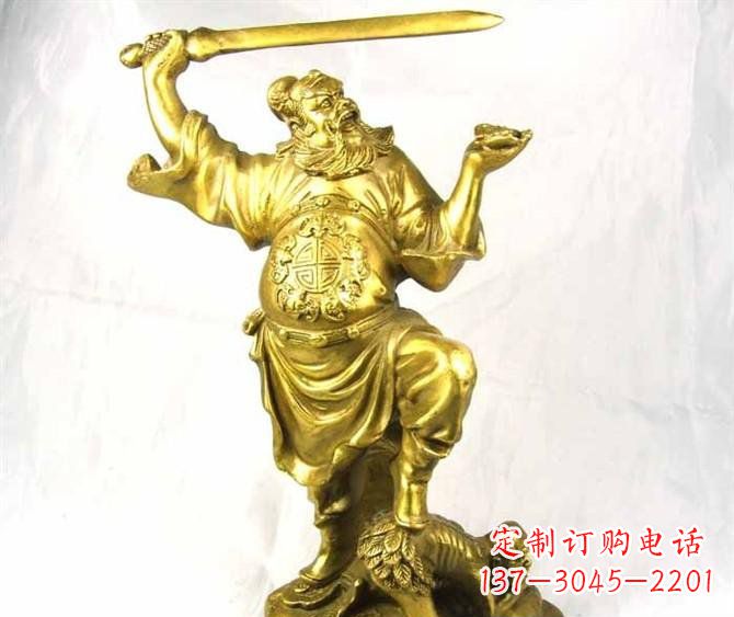 湖北铜雕赵公明古代人物雕塑