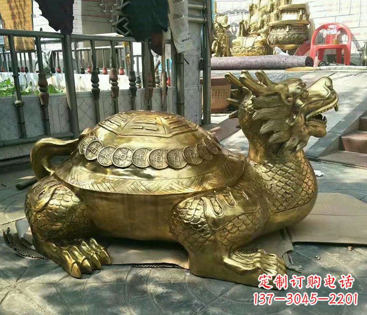 湖北铜雕镇宅神兽龙龟雕塑
