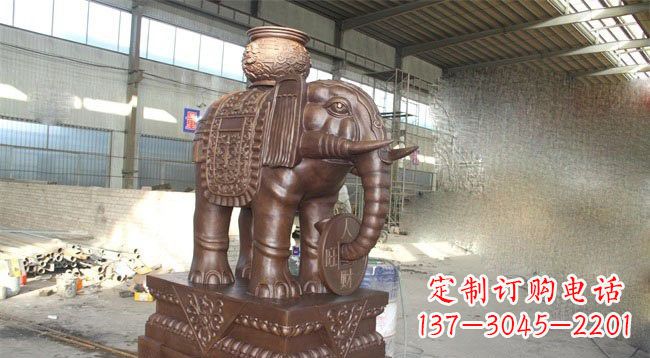 湖北驮宝大象铜雕
