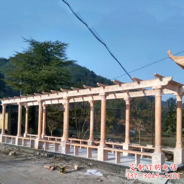 湖北晚霞红花架长廊