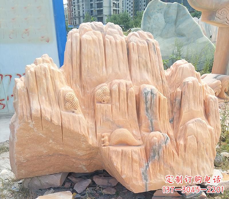 湖北晚霞红景观假山雕塑