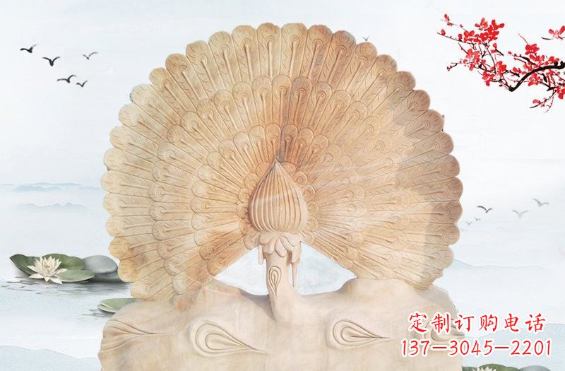 湖北晚霞红孔雀雕塑