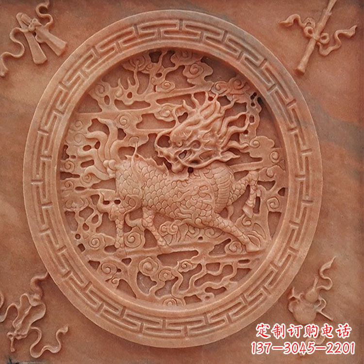湖北晚霞红麒麟建筑装饰壁画
