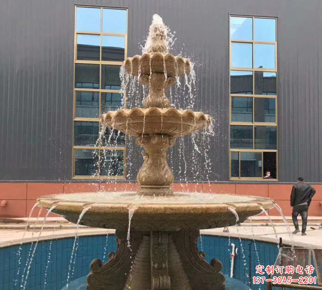 湖北晚霞红三层音乐喷泉