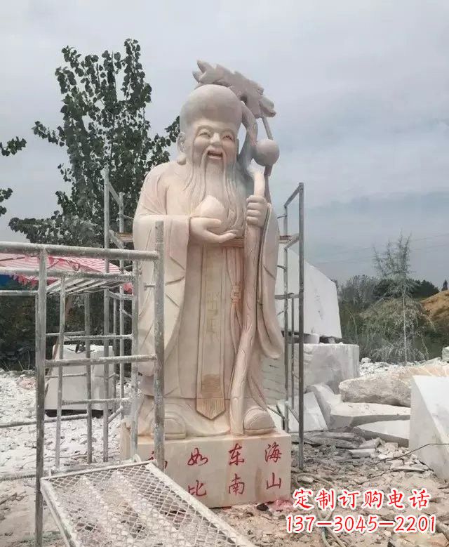 湖北晚霞红神像老寿星雕塑