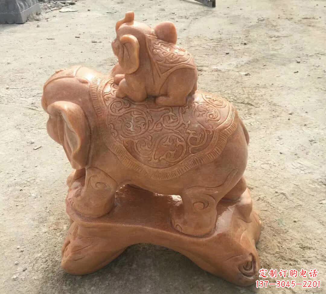 湖北晚霞红小象招财动物