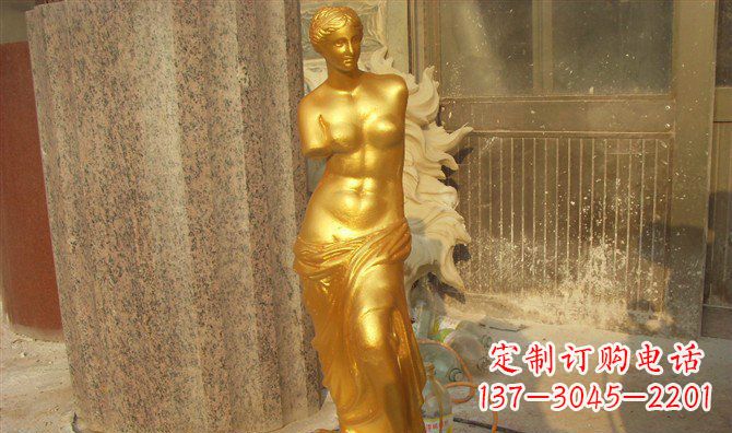 湖北维纳斯玻璃钢仿铜西方人物雕塑 (2)