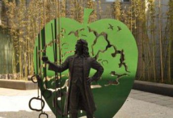湖北拿着苹果的牛顿西方名人铜雕