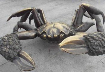 湖北中领雕塑以传统工艺出品的螃蟹铜雕，是杰出…