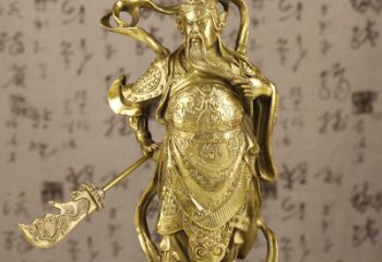 湖北中领雕塑|关羽铜像：令人惊叹的纯黄铜武财神