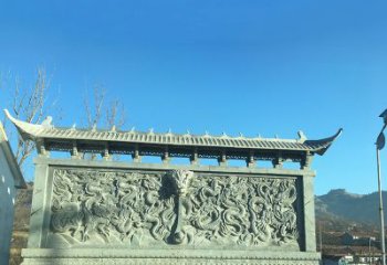 湖北青石九龙壁，精美雕塑饰衬城市广场