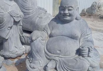 湖北青石仿古坐式弥勒佛雕塑