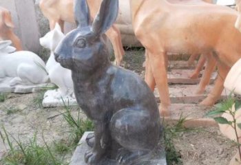 湖北青石公园兔子雕塑，实惠的艺术装点
