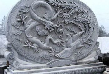 湖北青石古典美——龙凤呈祥雕塑