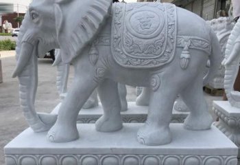 湖北青石纳福动物大象雕塑，完美缔造家庭装饰风景