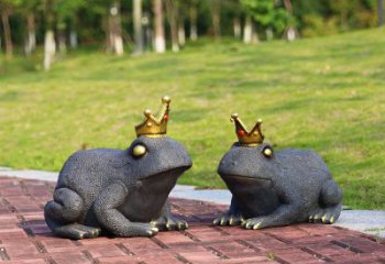 湖北青蛙王子玻璃钢动物雕塑摆件，温馨家居装饰佳品