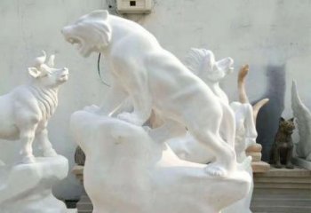 湖北中领雕塑：汉白玉老虎雕塑
