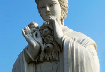 湖北石榴之美——十二花神之五月石榴李氏汉白玉古代美女雕像