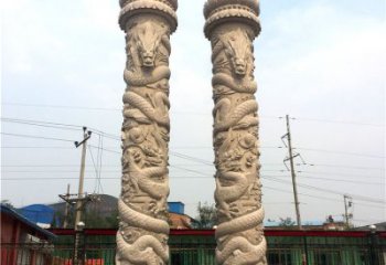 湖北石雕华表盘龙柱，雕塑工艺的精美展示