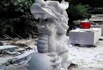 湖北精美石雕龙首喷水雕塑