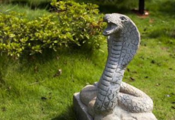 湖北石雕眼镜蛇公园动物雕塑