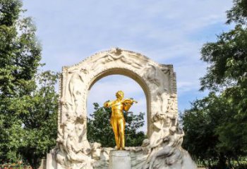 湖北世界名人古典主义作曲家莫扎特公园铜雕像