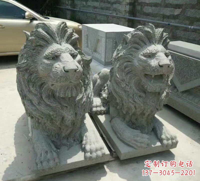 湖北卧式狮子石雕