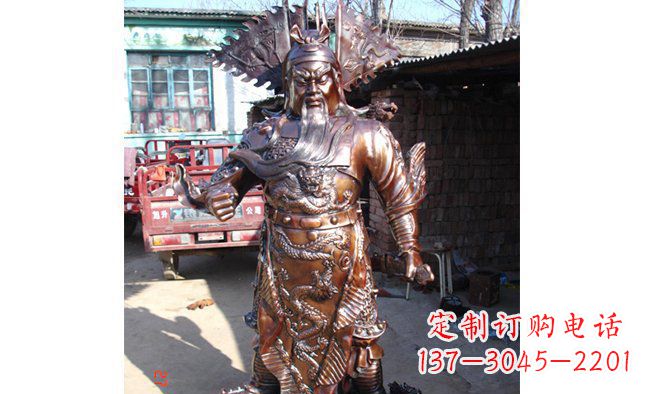 湖北武财神持刀关公铜雕 (3)
