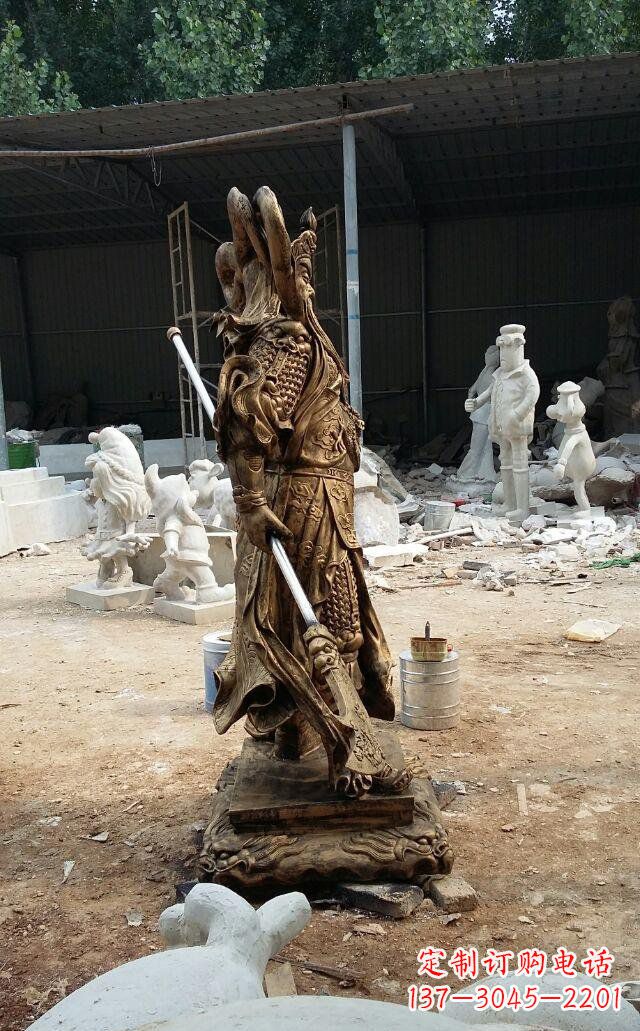 湖北武财神关公玻璃钢仿铜雕塑