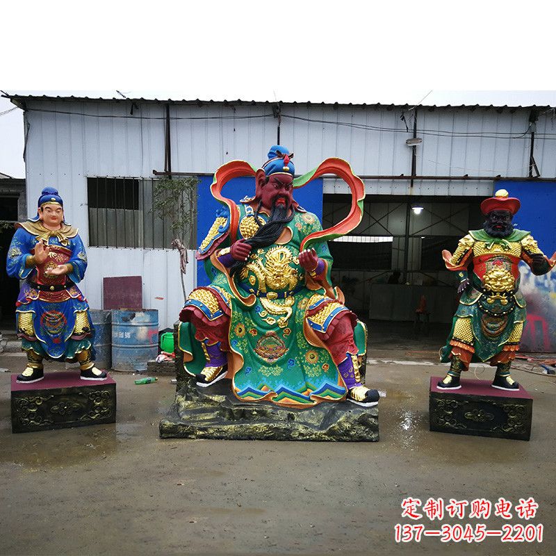 湖北武财神关公彩绘雕塑