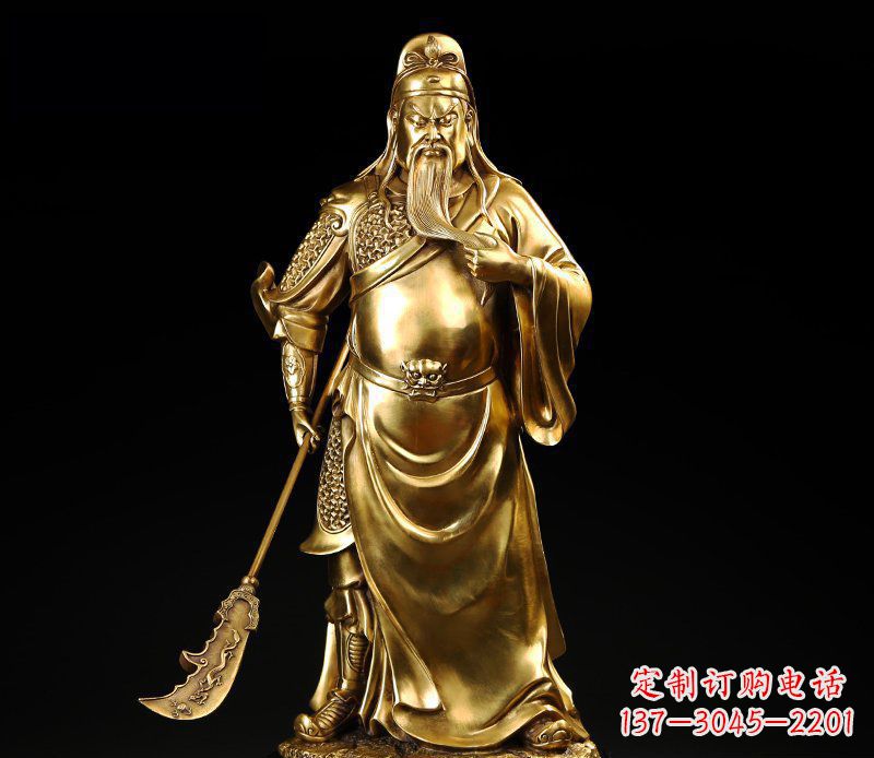 湖北武圣握刀关公铜雕