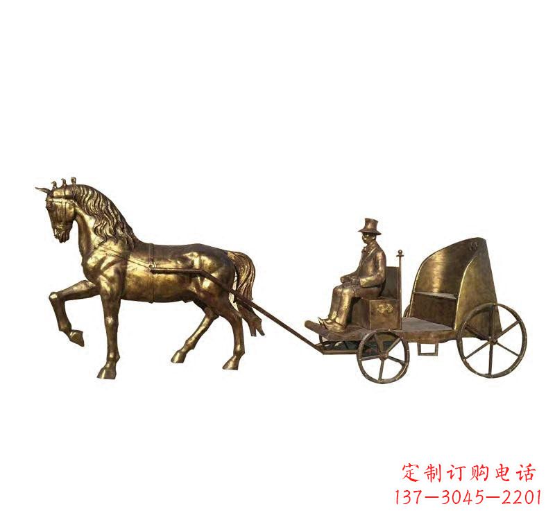 湖北西方马车铜雕