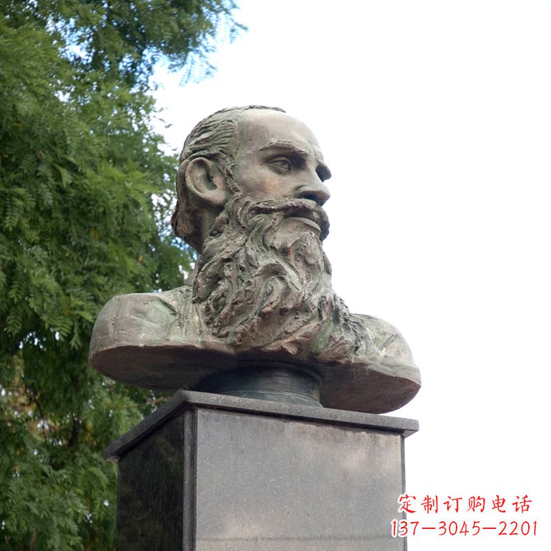 湖北西方名人俄国现实主义作家托尔斯泰胸像雕塑摆件