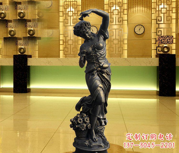 湖北西方女人别墅景观铜雕
