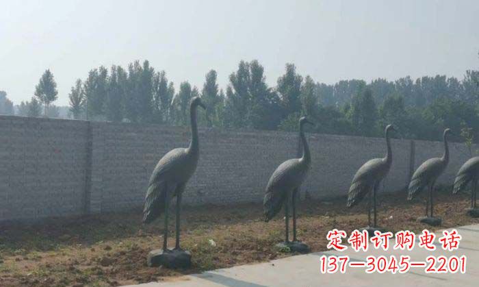 湖北仙鹤抽象铜雕 (2)