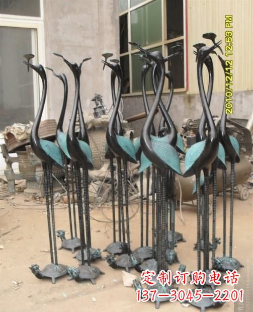 湖北仙鹤动物铜雕