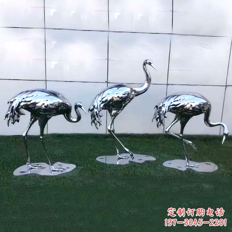 湖北仙鹤镜面不锈钢雕塑